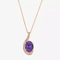 Le Vian Grand Sample Sale Le Vian Grand Sample Sale Limited Quantities! Womens 1/5 CT. Genuine Purple Amethyst 14K Rose Gold Oval 20 Inch Pendant Necklace