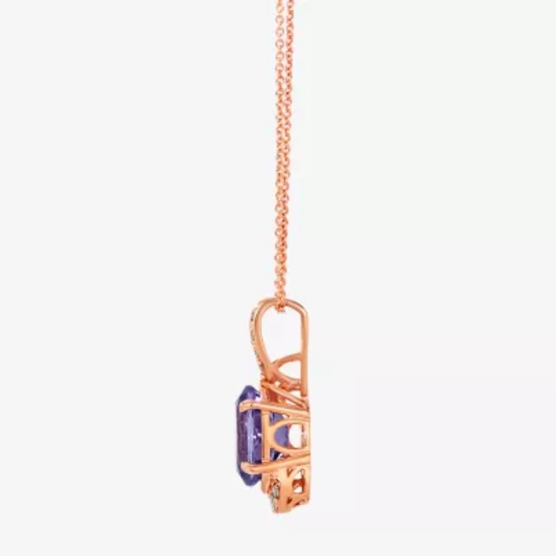 Le Vian Grand Sample Sale Le Vian Grand Sample Sale Limited Quantities! Womens 1/5 CT. Genuine Purple Amethyst 14K Rose Gold Oval 20 Inch Pendant Necklace