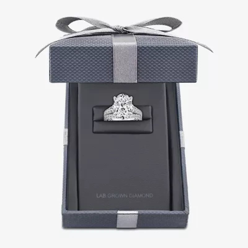 Grown Gorgeous (F / Vs2) Womens 5/ Ct. T.W. Lab White Diamond 14K Gold Oval Side Stone Bridal Set