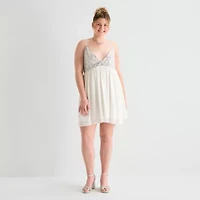 Forever 21 Womens Sleeveless Juniors Plus Babydoll Dress