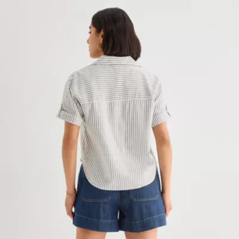 a.n.a Womens Short Sleeve Blouse