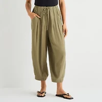 a.n.a Womens Linen Ankle Balloon Pant