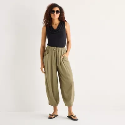 a.n.a Womens Linen Ankle Balloon Pant