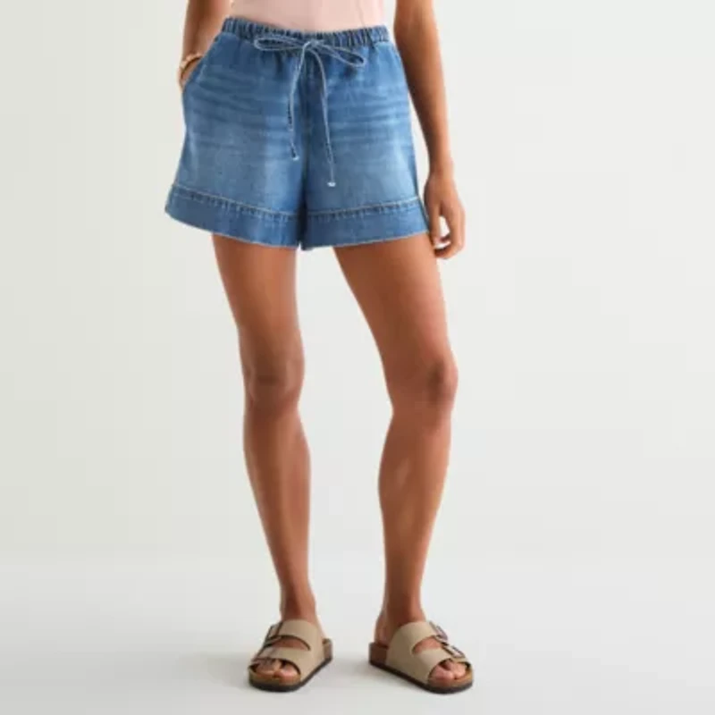 a.n.a Womens 4" Mid Rise Denim Short
