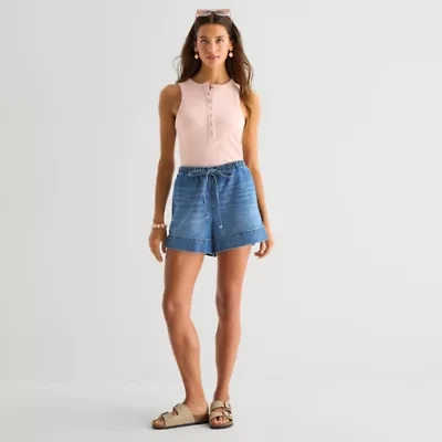 a.n.a Womens 4" Mid Rise Denim Short