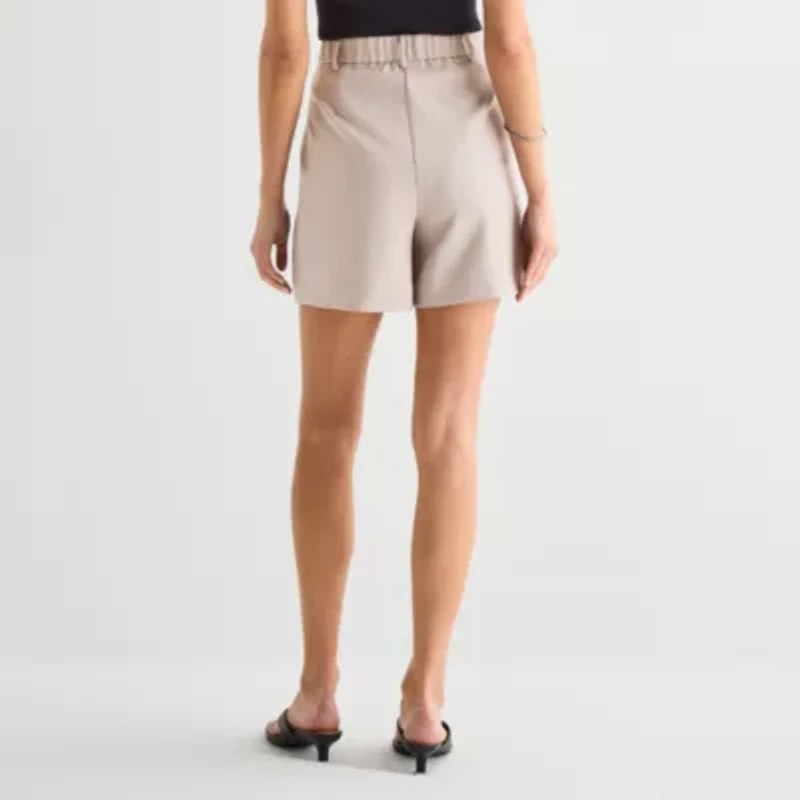 a.n.a Womens High Rise Pleated Short