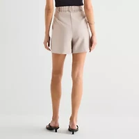 a.n.a Womens High Rise Pleated Short