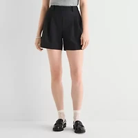 a.n.a Womens High Rise Pleated Short