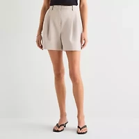 a.n.a Womens High Rise Pleated Short