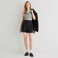 a.n.a Womens High Rise Pleated Short
