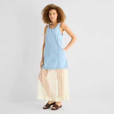 a.n.a Womens U Neck Sleeveless A-Line Dress