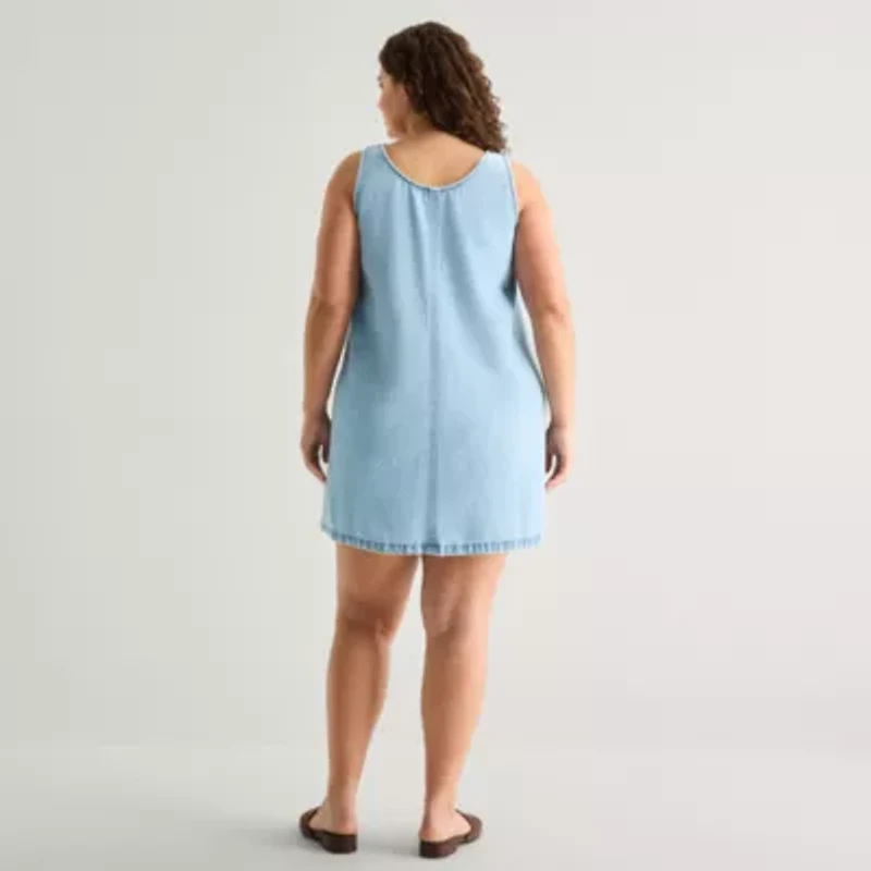 a.n.a Womens Plus Sleeveless A-Line Dress