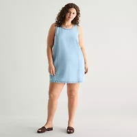 a.n.a Womens Plus Sleeveless A-Line Dress