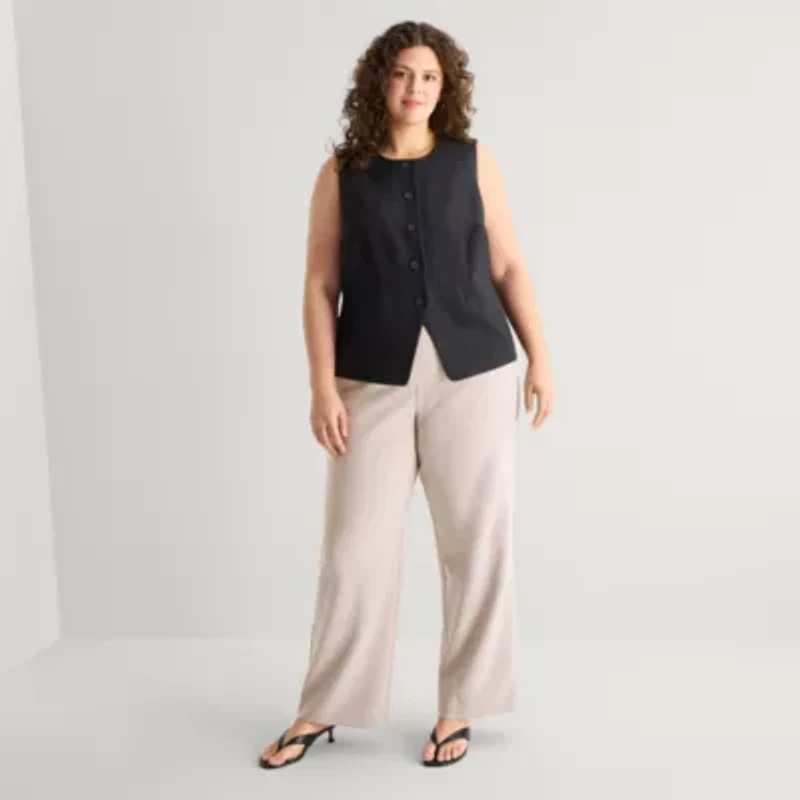 a.n.a Womens Plus Crew Neck Sleeveless Vest