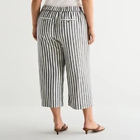 a.n.a Womens Plus Wide Leg High Rise Cropped Pant