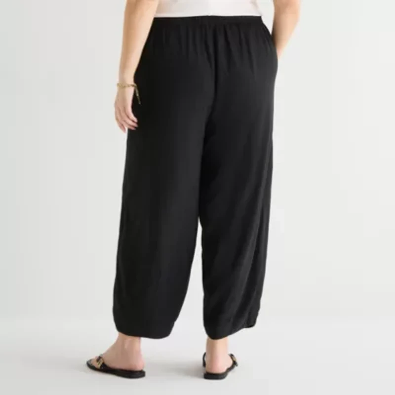 a.n.a Womens Plus Cinched Pull-On Pant
