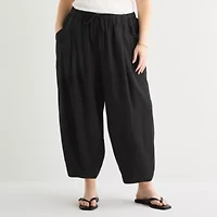 a.n.a Womens Plus Cinched Pull-On Pant