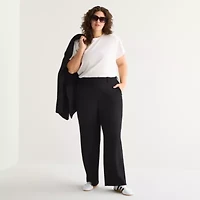 a.n.a Womens Plus Wide Leg High Rise Trouser