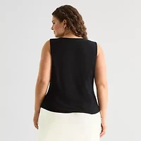 a.n.a Womens Plus Cowl Neck Sleeveless Tank Top