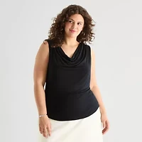 a.n.a Womens Plus Cowl Neck Sleeveless Tank Top