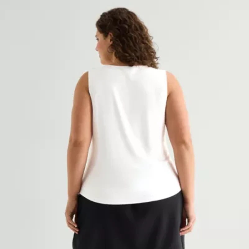 a.n.a Womens Plus Cowl Neck Sleeveless Tank Top