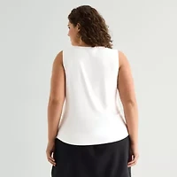 a.n.a Womens Plus Cowl Neck Sleeveless Tank Top