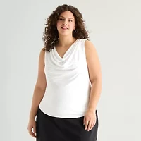 a.n.a Womens Plus Cowl Neck Sleeveless Tank Top