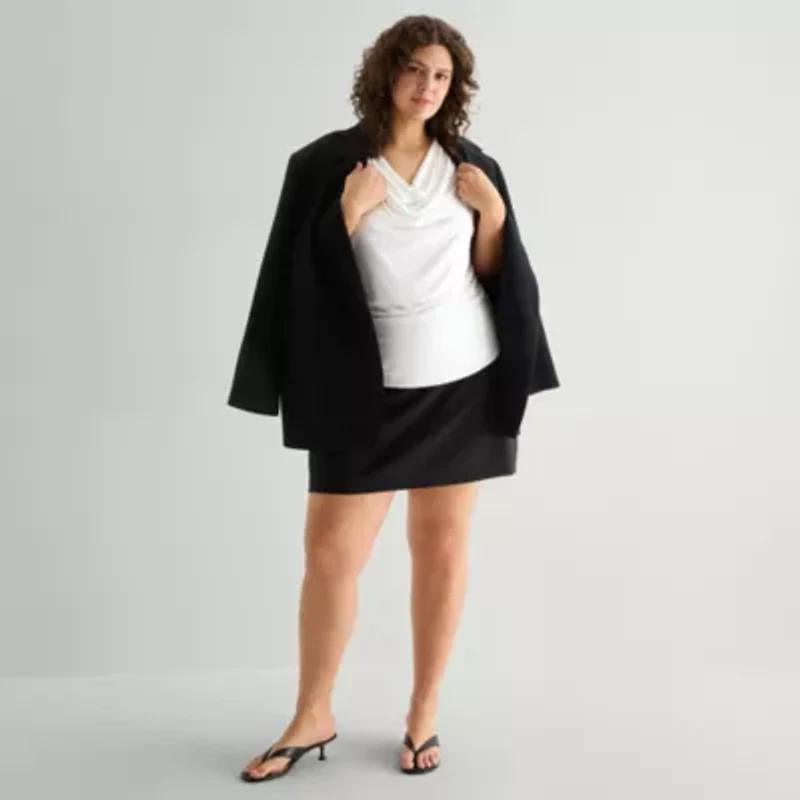 a.n.a Womens Plus Cowl Neck Sleeveless Tank Top