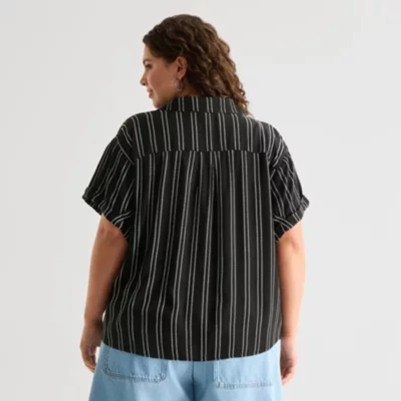 a.n.a Womens Plus Short Sleeve Blouse