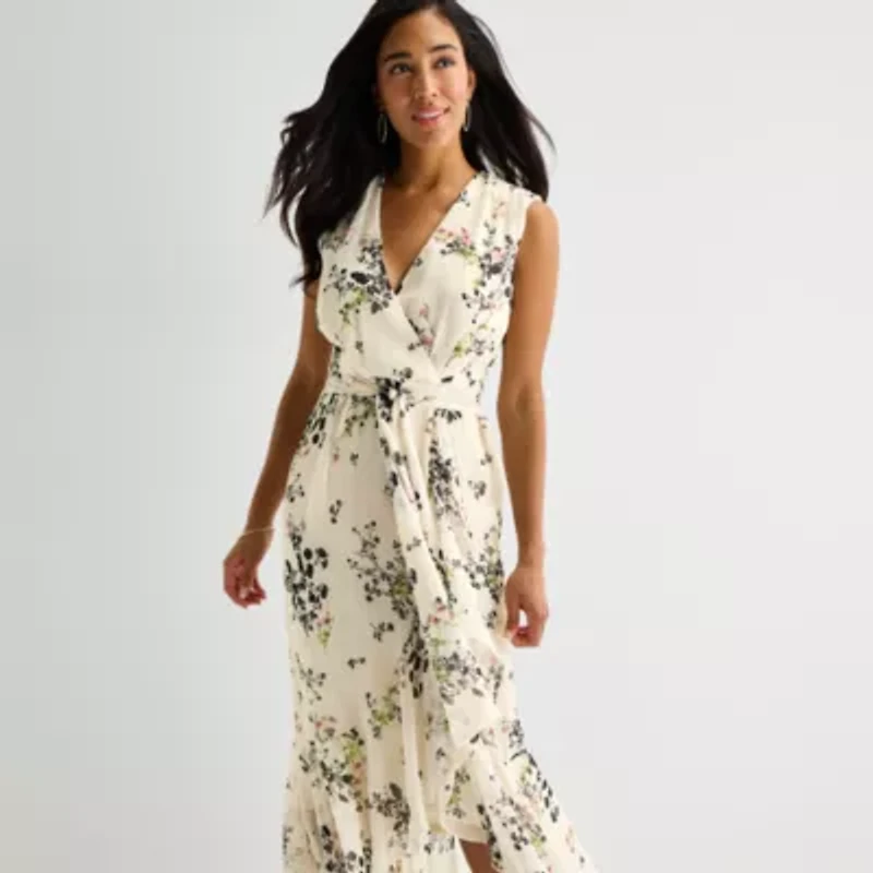 Melonie T Womens Sleeveless Floral Maxi Dress
