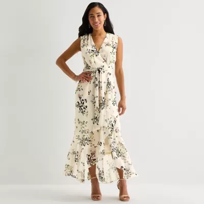 Melonie T Womens Sleeveless Floral Maxi Dress