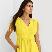 Melonie T Womens Sleeveless Midi Fit + Flare Dress