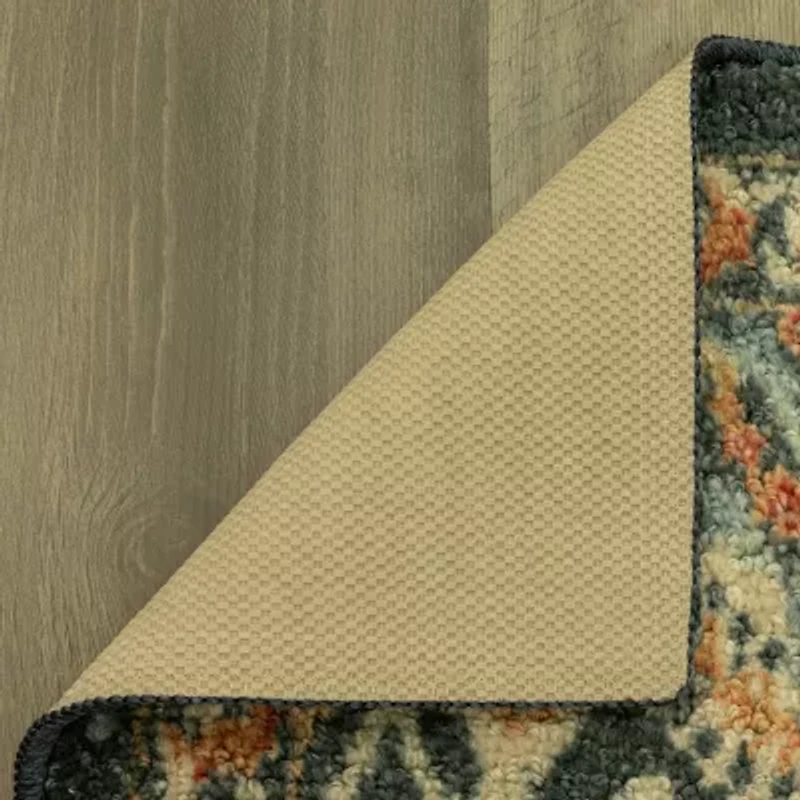 Maples Persian Navy Floral Indoor Rectangular Accent Rug