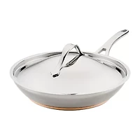 Anolon Nouvelle Stainless Steel 12" Frying Pan with Lid