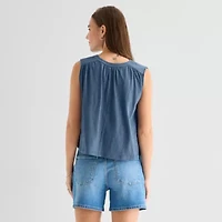 a.n.a Womens Split Tie Neck Sleeveless Tank Top