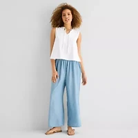 a.n.a Womens Split Tie Neck Sleeveless Tank Top