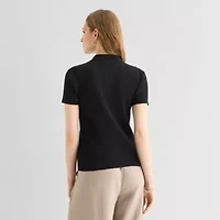 a.n.a Womens Short Sleeve Polo Sweater