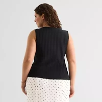 a.n.a Womens Plus Crew Neck Sleeveless Vest