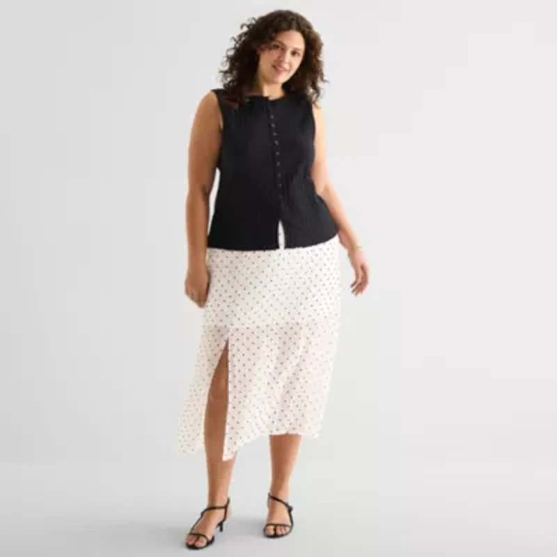 a.n.a Womens Plus Crew Neck Sleeveless Vest