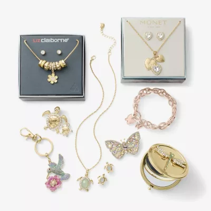 Liz Claiborne Womens Glass Flower 2-pc. Jewelry Set