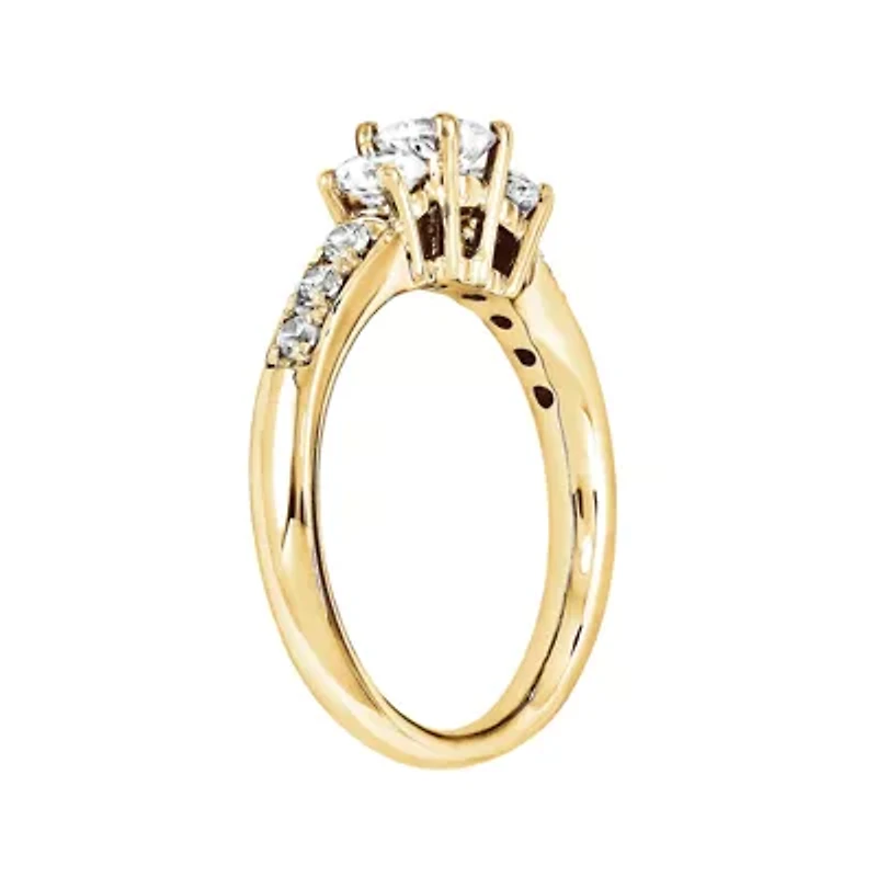1/3 CT. T.W. Diamond 14K Yellow Gold  Prong Set 3-Stone Ring