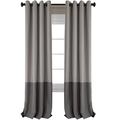 Elrene Home Fashions Braiden Color Block Grommet Top Blackout Single Curtain Panel