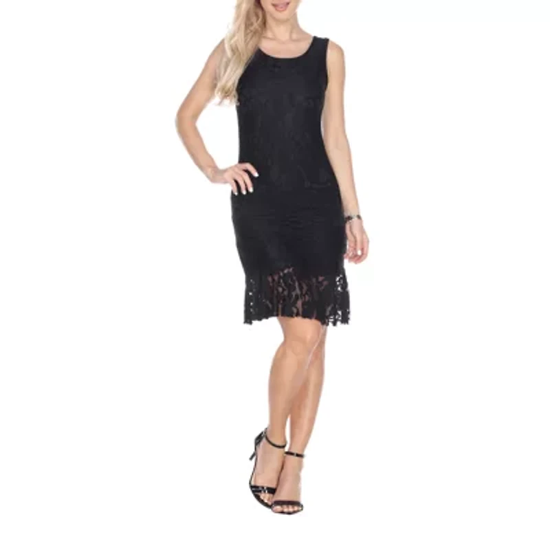 White Mark Cila Womens Sleeveless Sheath Dress