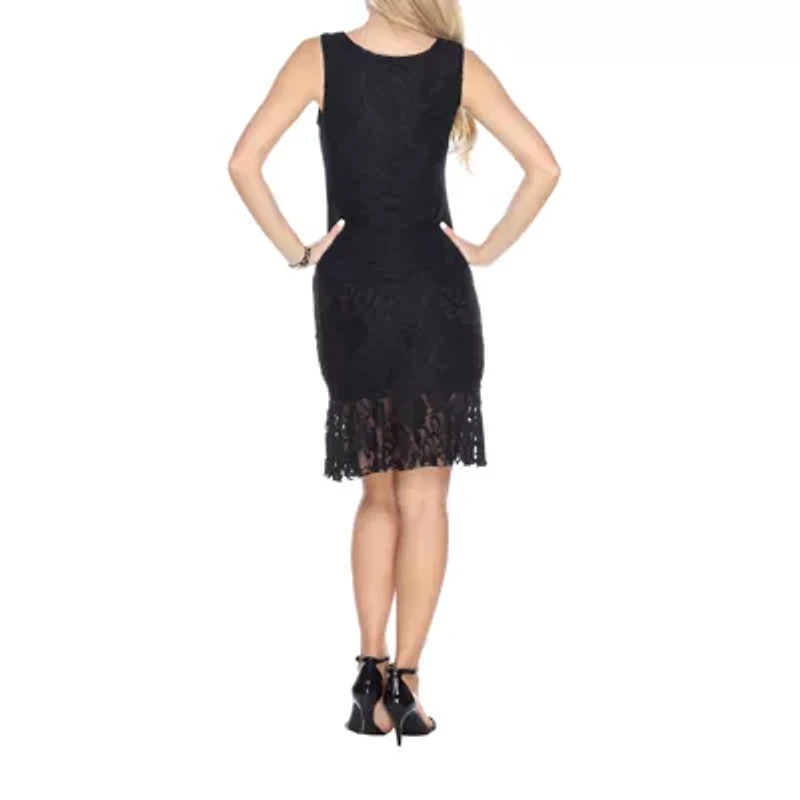 White Mark Cila Womens Sleeveless Sheath Dress
