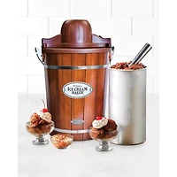 Nostalgia 6-Quart Wood Bucket Ice Cream Maker