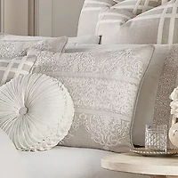 Queen Street Leanna 4-pc. Damask + Scroll Embroidered Comforter Set