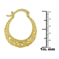 Silver Reflections 24K Gold Over Brass Hoop Earrings