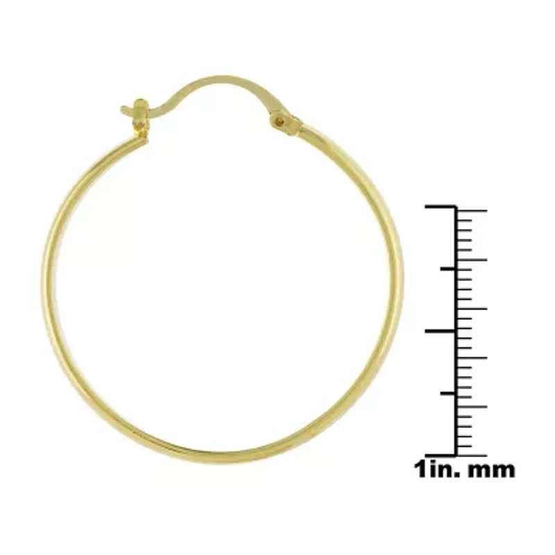 Silver Reflections Womens 24K Gold Over Brass 40mm Hoop Earrings