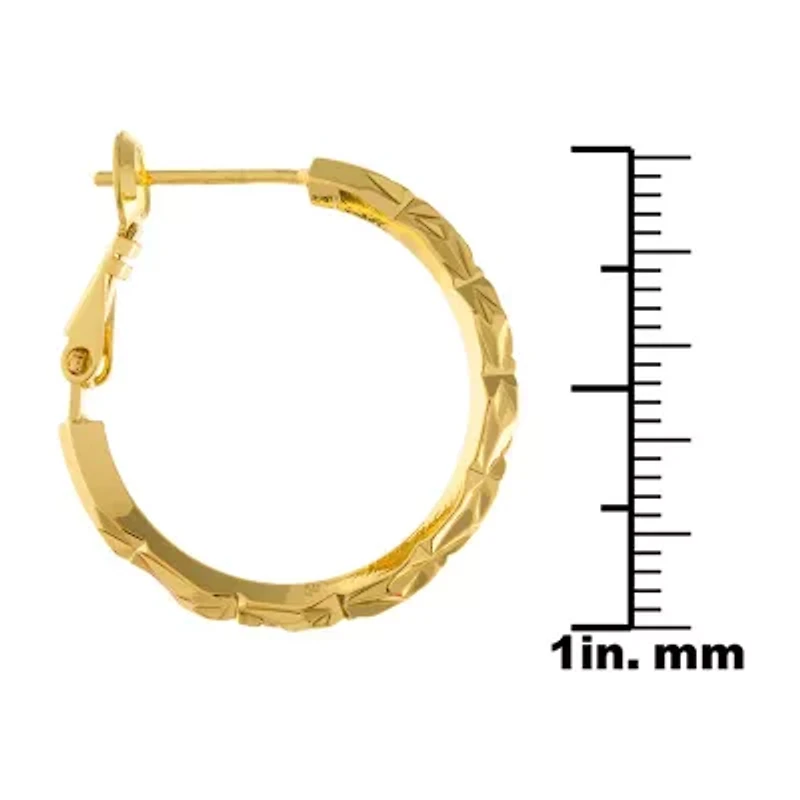 Silver Reflections Womens 24K Gold Over Brass 25mm Hoop Earrings