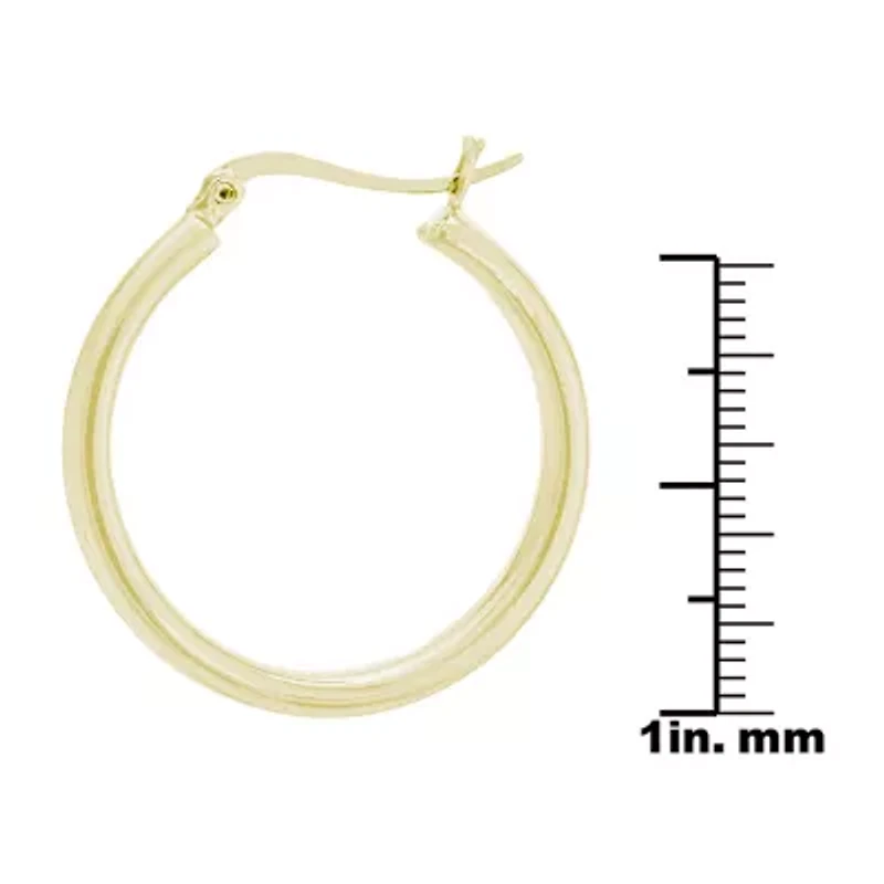 Silver Reflections Gold Over Brass Click-Top 24K Gold Over Brass Hoop Earrings
